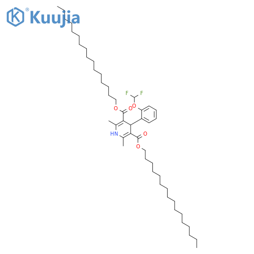3,5-Pyridinedicarboxylicacid, 4-[2-(difluoromethoxy)phenyl]-1,4-dihydro-2,6-dimethyl-, 3,5-dihexadecylester structure