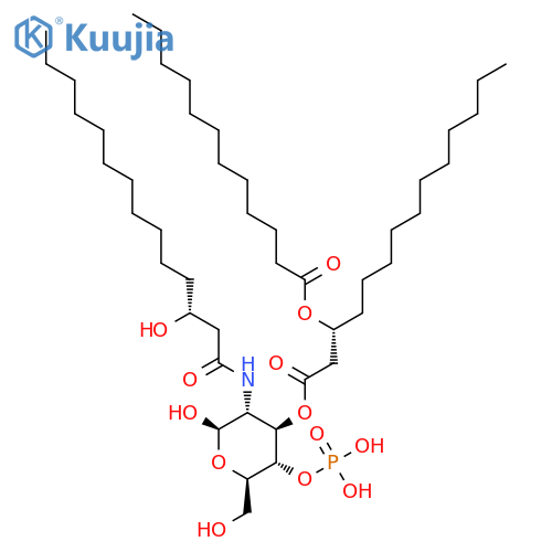 D-Glucose,2-deoxy-2-[[(3R)-3-hydroxy-1-oxotetradecyl]amino]-, 4-(dihydrogen phosphate)3-[(3R)-3-[(1-oxododecyl)oxy]tetradecanoate] (9CI) structure