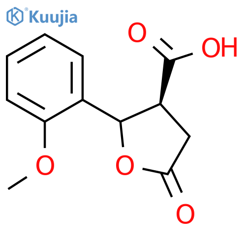 3-Furancarboxylic acid,tetrahydro-2-(2-methoxyphenyl)-5-oxo-, (2R,3R)-rel- structure