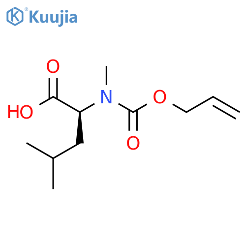 (2S)-4-methyl-2-{methyl[(prop-2-en-1-yloxy)carbonyl]amino}pentanoic acid structure