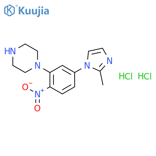 1-(5-(2-Methyl-1H-imidazol-1-yl)-2-nitrophenyl)-piperazine dihydrochloride structure