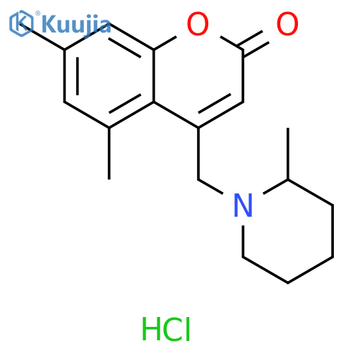 5,7-dimethyl-4-[(2-methylpiperidin-1-yl)methyl]-2H-chromen-2-one hydrochloride structure