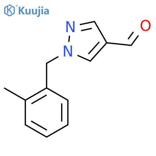 1-(2-methylphenyl)methyl-1H-pyrazole-4-carbaldehyde structure