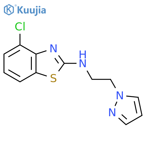 4-chloro-N-[2-(1H-pyrazol-1-yl)ethyl]-1,3-benzothiazol-2-amine structure