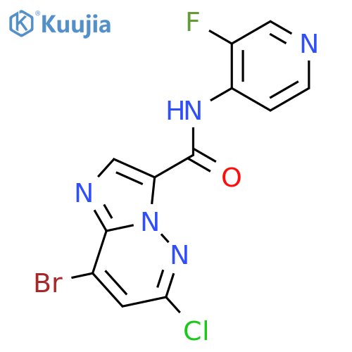 8-Bromo-6-chloro-N-(3-fluoropyridin-4-yl)-imidazo1,2-bpyridazine-3-carboxamide structure