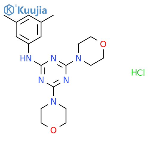N-(3,5-dimethylphenyl)-4,6-bis(morpholin-4-yl)-1,3,5-triazin-2-amine hydrochloride structure