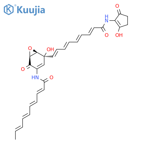 2,4,6,8-Decatetraenamide,N-[(1S,5S,6R)-5-hydroxy-5-[(1E,3E,5E,7E)-9-[(2-hydroxy-5-oxo-1-cyclopenten-1-yl)amino]-9-oxo-1,3,5,7-nonatetraenyl]-2-oxo-7-oxabicyclo[4.1.0]hept-3-en-3-yl]-,(2E,4E,6Z,8E)- (9CI) structure