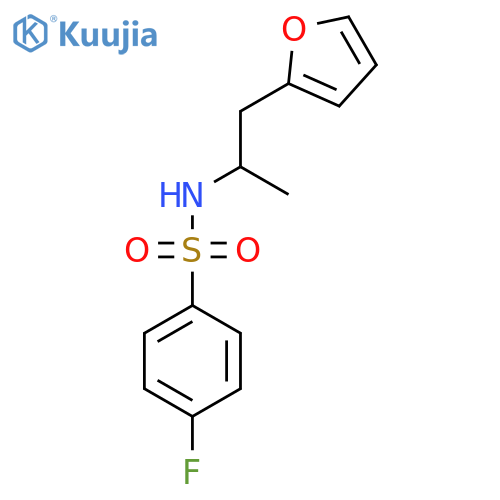 4-fluoro-N-1-(furan-2-yl)propan-2-ylbenzene-1-sulfonamide structure