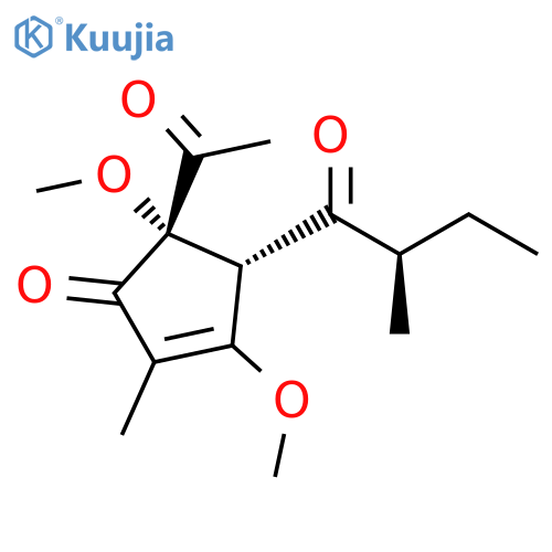 2-Cyclopenten-1-one, 5-acetyl-3,5-dimethoxy-2-methyl-4-[(2R)-2-methyl-1-oxobutyl]-, (4R,5S)- structure