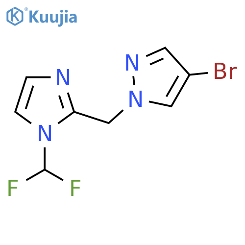 2-(4-Bromo-1H-pyrazol-1-yl)methyl-1-(difluoromethyl)-1H-imidazole structure