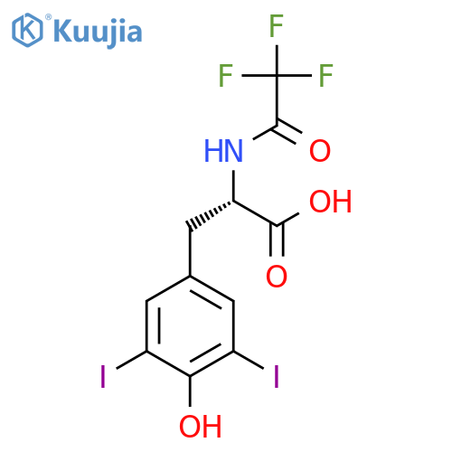 (2S)-3-(4-hydroxy-3,5-diiodophenyl)-2-(2,2,2-trifluoroacetamido)propanoic acid structure
