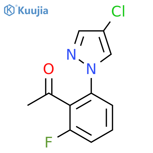 1-2-(4-chloro-1H-pyrazol-1-yl)-6-fluorophenylethan-1-one structure