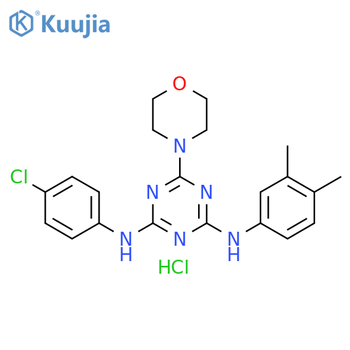 N2-(4-chlorophenyl)-N4-(3,4-dimethylphenyl)-6-(morpholin-4-yl)-1,3,5-triazine-2,4-diamine hydrochloride structure