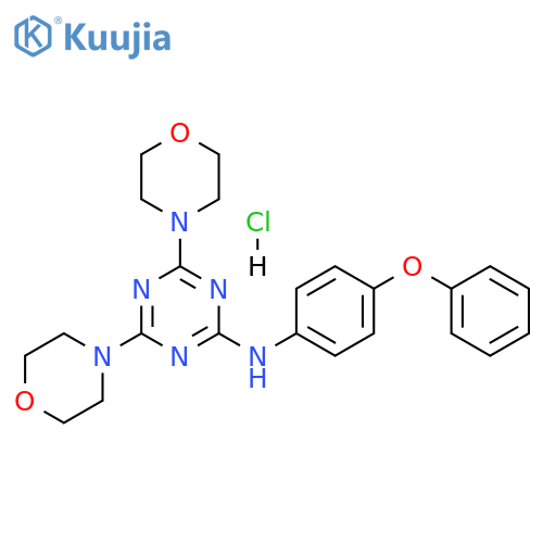 4,6-bis(morpholin-4-yl)-N-(4-phenoxyphenyl)-1,3,5-triazin-2-amine hydrochloride structure