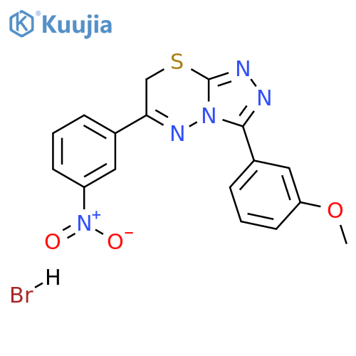 3-(3-methoxyphenyl)-6-(3-nitrophenyl)-7H-[1,2,4]triazolo[3,4-b][1,3,4]thiadiazine hydrobromide structure