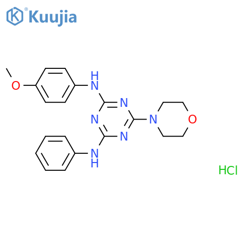N2-(4-methoxyphenyl)-6-(morpholin-4-yl)-N4-phenyl-1,3,5-triazine-2,4-diamine hydrochloride structure
