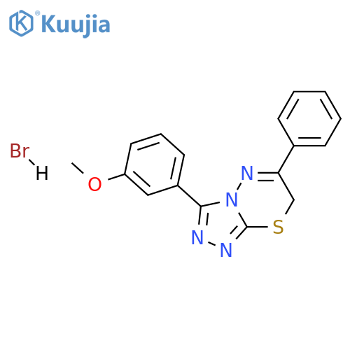 3-(3-methoxyphenyl)-6-phenyl-7H-[1,2,4]triazolo[3,4-b][1,3,4]thiadiazine hydrobromide structure