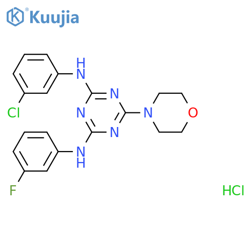 N2-(3-chlorophenyl)-N4-(3-fluorophenyl)-6-(morpholin-4-yl)-1,3,5-triazine-2,4-diamine hydrochloride structure
