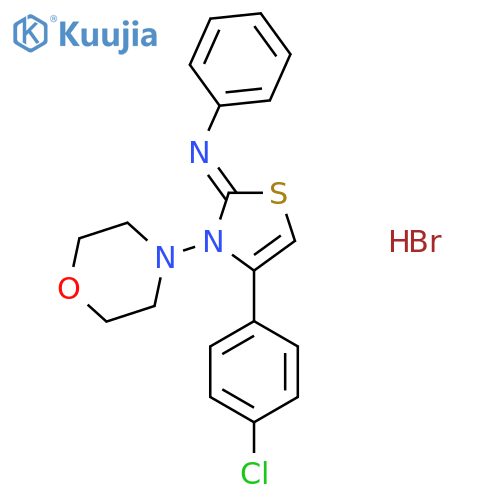 (2Z)-4-(4-chlorophenyl)-3-(morpholin-4-yl)-N-phenyl-2,3-dihydro-1,3-thiazol-2-imine hydrobromide structure