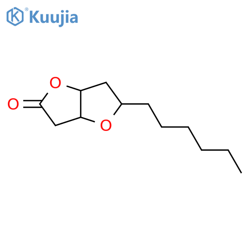 5-Hexyltetrahydrofuro[3,2-b]furan-2(3H)-one; (3aR,5R,6aR)-form structure