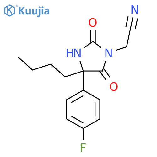2-[4-Butyl-4-(4-fluorophenyl)-2,5-dioxoimidazolidin-1-yl]acetonitrile structure