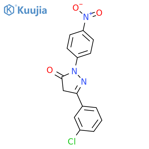 3H-Pyrazol-3-one, 5-(3-chlorophenyl)-2,4-dihydro-2-(4-nitrophenyl)- structure