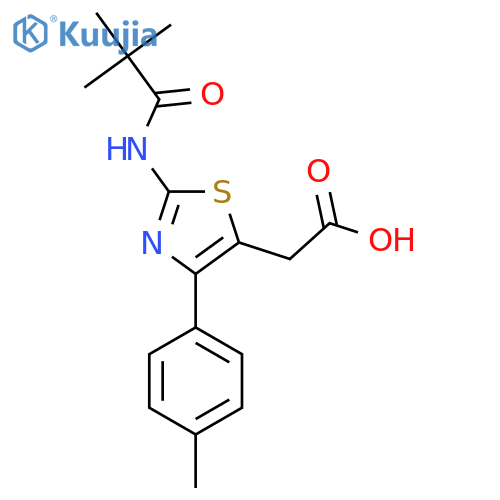 [2-(2,2-Dimethyl-propionylamino)-4-p-tolyl-thiazol-5-yl]-acetic acid structure