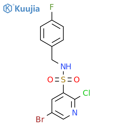 5-bromo-2-chloro-N-(4-fluorophenyl)methylpyridine-3-sulfonamide structure