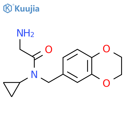 2-Amino-N-cyclopropyl-N-(2,3-dihydro-benzo[1,4]dioxin-6-ylmethyl)-acetamide structure