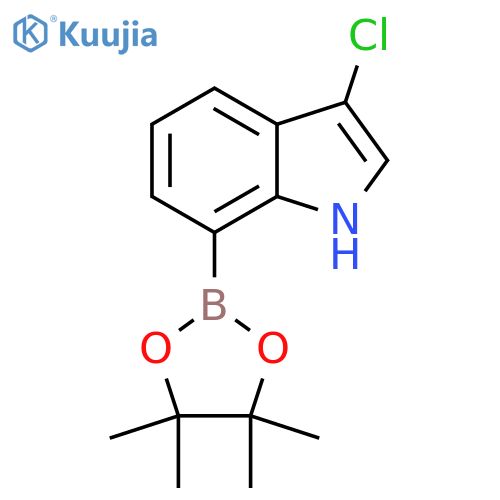 3-chloro-7-(tetramethyl-1,3,2-dioxaborolan-2-yl)-1H-indole structure