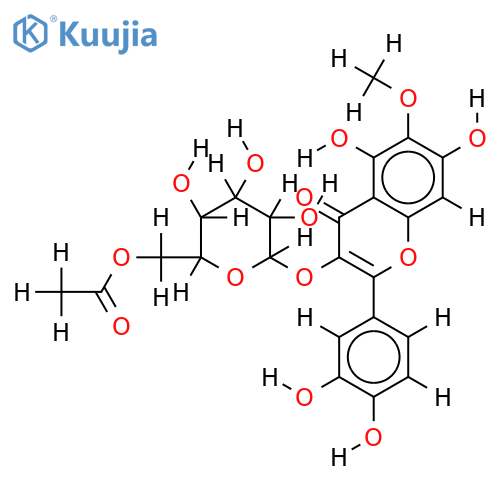 3-O-(6-O-Acetyl-beta-D-glucopyranoside)-3,3',4',5,7-Pentahydroxy-6-methoxyflavone structure