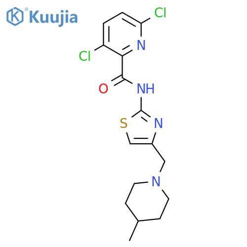3,6-dichloro-N-{4-[(4-methylpiperidin-1-yl)methyl]-1,3-thiazol-2-yl}pyridine-2-carboxamide structure