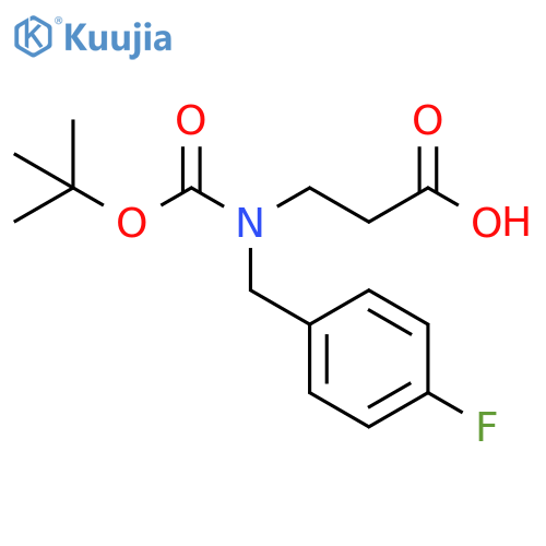 3-{(tert-butoxy)carbonyl(4-fluorophenyl)methylamino}propanoic acid structure