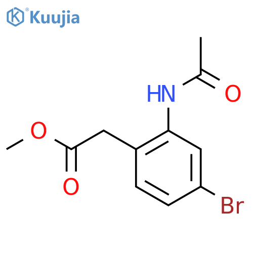 methyl 2-(4-bromo-2-acetamidophenyl)acetate structure