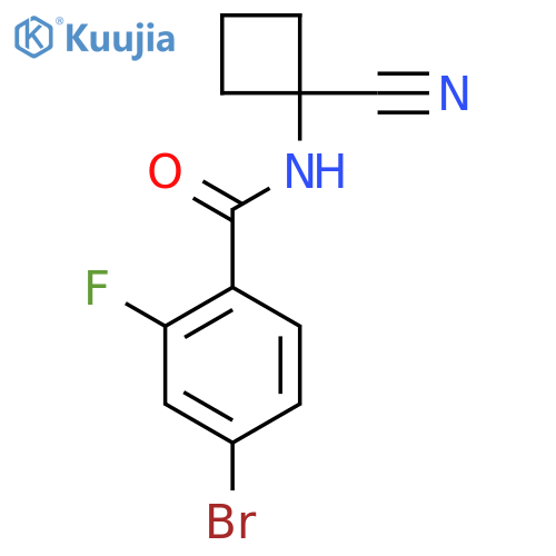 4-bromo-N-(1-cyanocyclobutyl)-2-fluorobenzamide structure