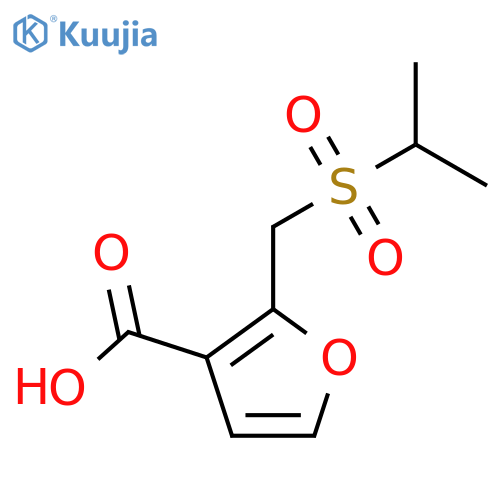 2-(propane-2-sulfonyl)methylfuran-3-carboxylic acid structure