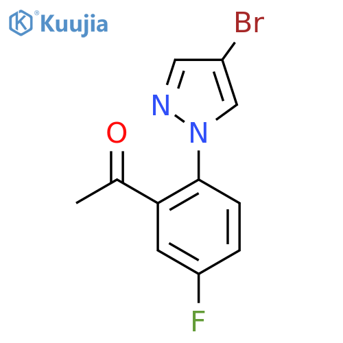 1-2-(4-bromo-1H-pyrazol-1-yl)-5-fluorophenylethan-1-one structure