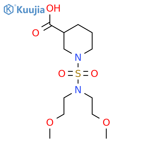 1-[Bis(2-methoxyethyl)sulfamoyl]piperidine-3-carboxylic acid structure