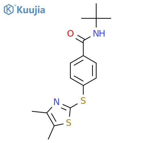 Benzamide, N-(1,1-dimethylethyl)-4-[(4,5-dimethyl-2-thiazolyl)thio]- structure