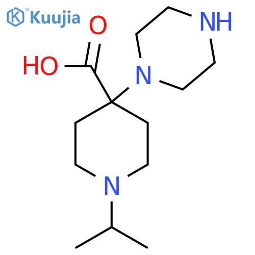 4-(Piperazin-1-yl)-1-(propan-2-yl)piperidine-4-carboxylic acid structure