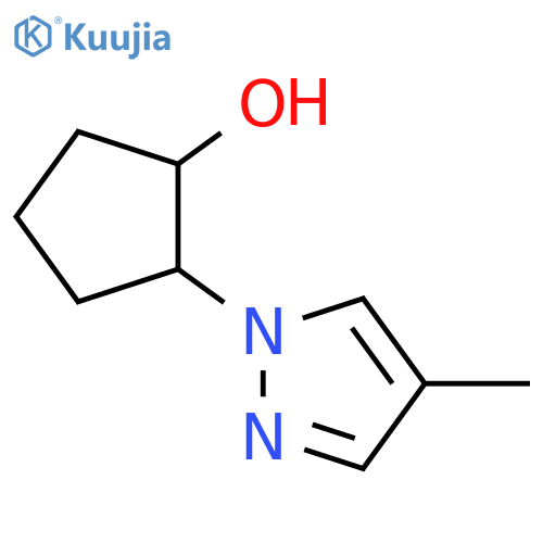 2-(4-methyl-1H-pyrazol-1-yl)cyclopentan-1-ol structure
