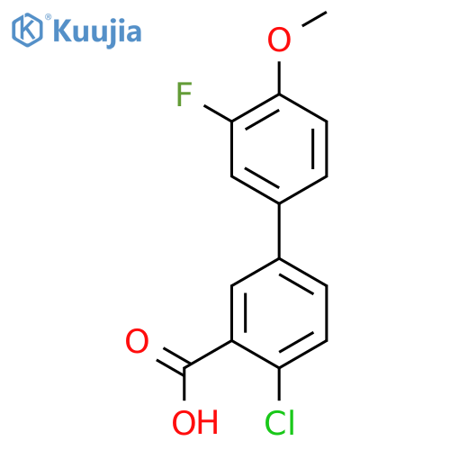 2-Chloro-5-(3-fluoro-4-methoxyphenyl)benzoic acid structure