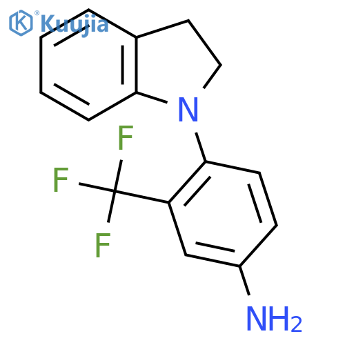 4-(2,3-Dihydro-1H-indol-1-YL)-3-(trifluoromethyl)-phenylamine structure