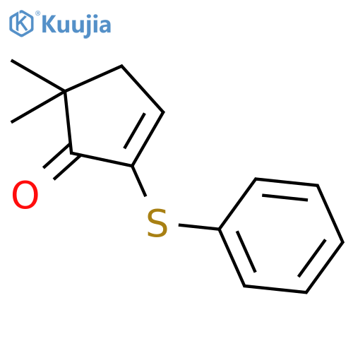 2-Cyclopenten-1-one, 5,5-dimethyl-2-(phenylthio)- structure