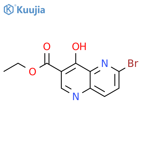 6-Bromo-4-hydroxy-[1,5]naphthyridine-3-carboxylic acid ethyl ester structure