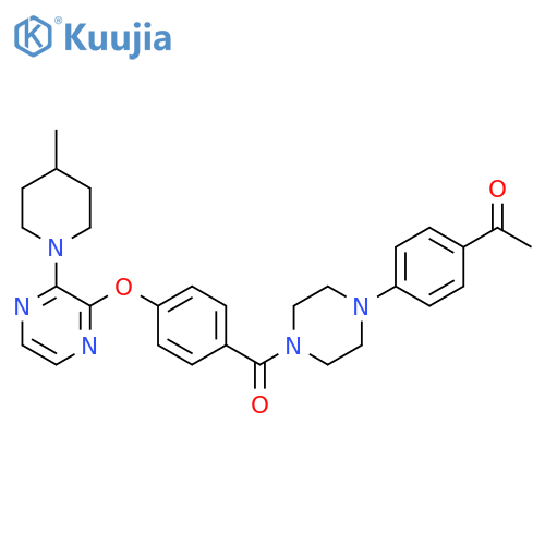 1-{4-[4-(4-{[3-(4-methylpiperidin-1-yl)pyrazin-2-yl]oxy}benzoyl)piperazin-1-yl]phenyl}ethan-1-one structure