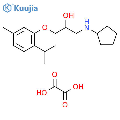 1-(cyclopentylamino)-3-[5-methyl-2-(propan-2-yl)phenoxy]propan-2-ol; oxalic acid structure