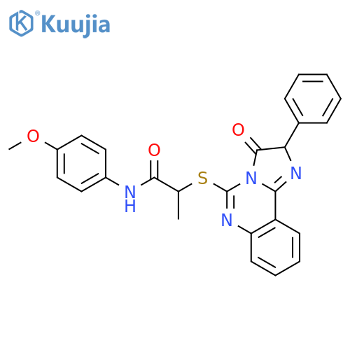 N-(4-methoxyphenyl)-2-({3-oxo-2-phenyl-2H,3H-imidazo1,2-cquinazolin-5-yl}sulfanyl)propanamide structure
