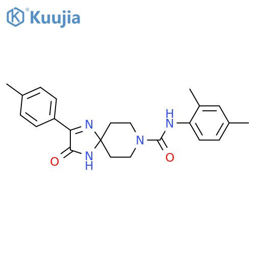 N-(2,4-dimethylphenyl)-2-(4-methylphenyl)-3-oxo-1,4,8-triazaspiro[4.5]dec-1-ene-8-carboxamide structure
