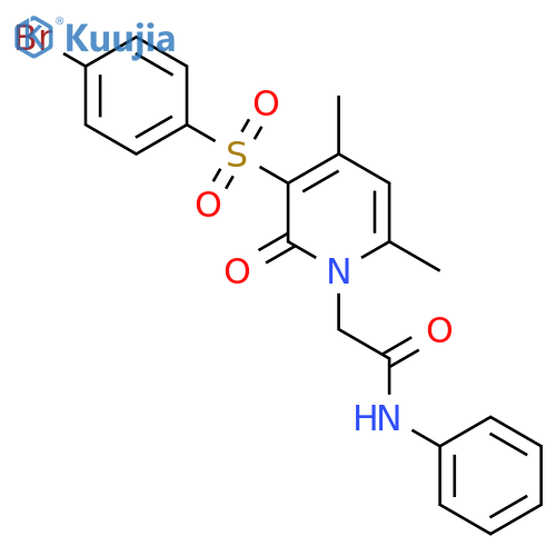 2-(3-((4-bromophenyl)sulfonyl)-4,6-dimethyl-2-oxopyridin-1(2H)-yl)-N-phenylacetamide structure